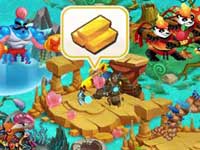 Earth habitat notifies its gold for player to collect.